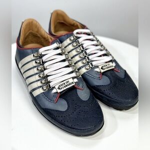 DSQUARED2 Navy, White & Red Men's Sneakers
